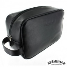 D. R. Harris Large Leather Wash Bag - Black