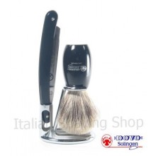 Set with Dovo brush and razor 101 5/8 - black handle