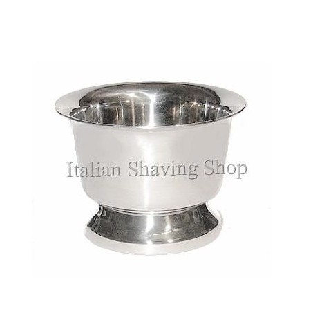 Ciotola inox per sapone da barba con base