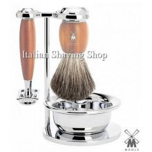 Mühle Shaving set DE plum tree wood with Bowl